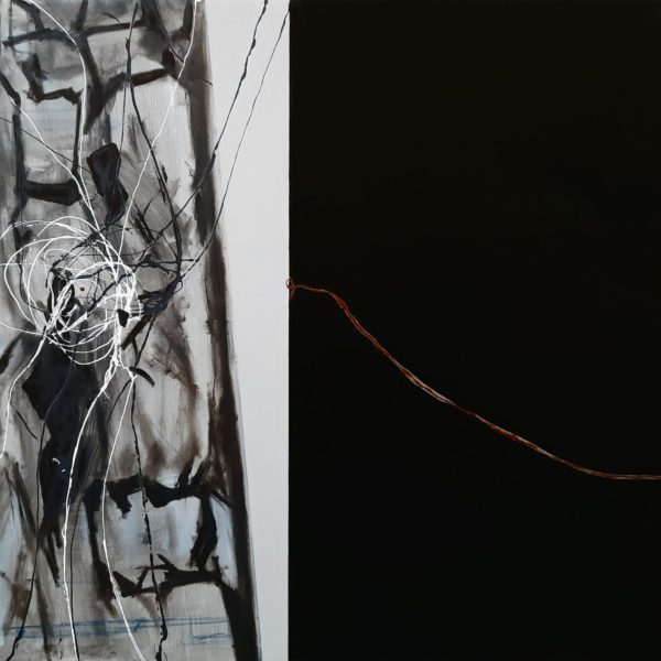 4. Serie Buchi Neri, vernice industriale ed olio su tela, 150x200 cm, 2020