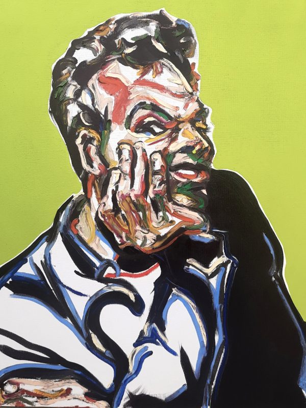 A bit of foolishness, Self-portrait, oil on canvas, 60x70cm, 2022