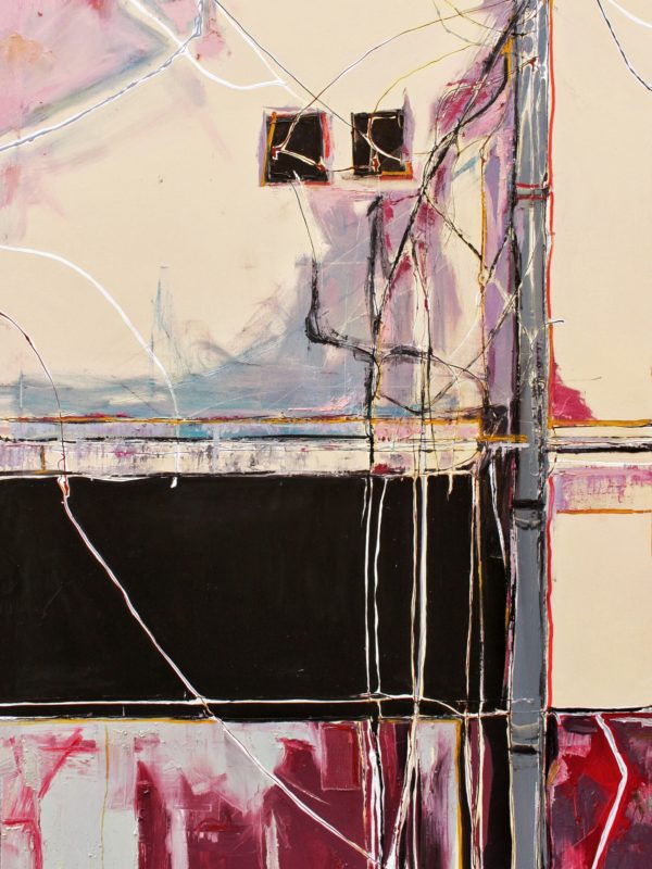 INTIMATE, vernice industriale e olio su tela, 149 x 240 cm, 2021